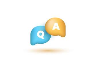 illustration design icon 3d speech bubble q letters questions vector