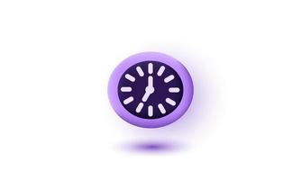 illustration icon 3d clock isolated on white background vector