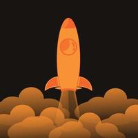 illustration of spaceship icon. rocket launch. vector illustraton.