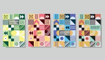 Flat geometric abstract cover design vector