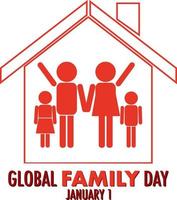 Global family day logo design vector