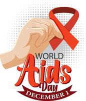 diseño del cartel del día mundial del sida vector