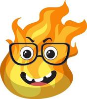 Cartoon fire with facial expression vector