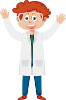 Cute scientist boy cartoon character vector