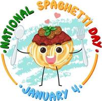 National Spaghetti Day Banner Design vector