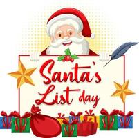 Happy Santa List Banner Design vector