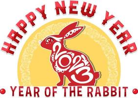 Happy New Year 2023 Year of the Rabbit vector