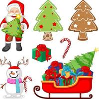 Set of Christmas elements and objects vector