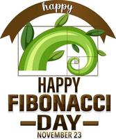 Fibonacci day poster design vector