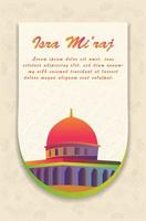 Al-Isra wal Mi'raj Prophet Muhammad calligraphy greeting background template vector