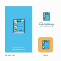 Checklist Company Logo App Icon and Splash Page Design Creative Business App Design Elements vector