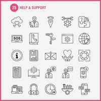 Help And Support Line Icon for Web Print and Mobile UXUI Kit Such as Setting Gear Seo Mobile Information Setting Seo Board Pictogram Pack Vector