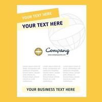 Globe Title Page Design for Company profile annual report presentations leaflet Brochure Vector Background