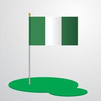 asta de la bandera de nigeria vector