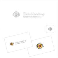 Processor vector logotype with business card template Elegant corporate identity Vector