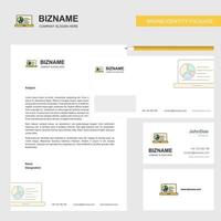 Presentation on laptop Business Letterhead Envelope and visiting Card Design vector template