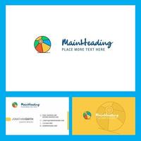 diseño de logotipo de voleibol con eslogan frente y parte posterior diseño creativo de vector de plantilla de tarjeta de negocios