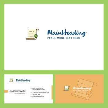 Text document Logo design with Tagline Front and Back Busienss Card Template Vector Creative Design