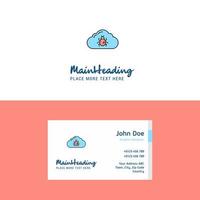 Flat Bug on cloud Logo and Visiting Card Template Busienss Concept Logo Design vector