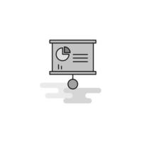 Presentation chart Web Icon Flat Line Filled Gray Icon Vector