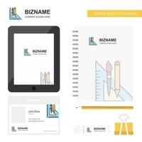 Geometry scale Business Logo Tab App Diary PVC Employee Card and USB Brand Stationary Package Design Vector Template