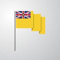 Niue waving Flag creative background vector