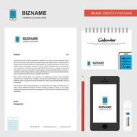 Mobile setting Business Letterhead Calendar 2019 and Mobile app design vector template