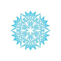 Simple snowflake made of blue lines. Festive decoration for New Year and Christmas, symbol of winter, element for design. Vector illustration