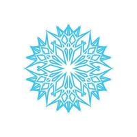 Simple snowflake made of blue lines. Festive decoration for New Year and Christmas, symbol of winter, element for design. Vector illustration