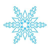 Simple snowflake made of blue lines. Festive decoration for New Year and Christmas, symbol of winter, element for design. Vector illustration
