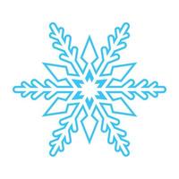 Simple snowflake made of blue lines. Festive decoration for New Year and Christmas, symbol of winter, element for design. Vector illustration