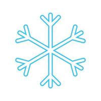 Simple snowflake made of blue lines. Festive decoration for New Year and Christmas, symbol of winter, element for design. Vector illustration