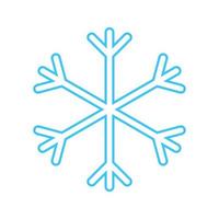 Simple snowflake made of blue lines. Festive decoration for New Year and Christmas, symbol of winter, element for design. Vector illustration