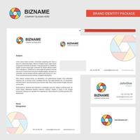 Camera shutter Business Letterhead Envelope and visiting Card Design vector template