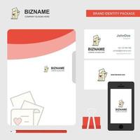 Documents Business Logo File Cover Visiting Card and Mobile App Design Vector Illustration