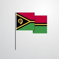 Vanuatu waving Flag design vector