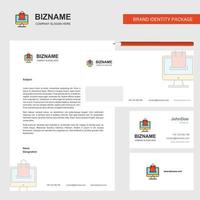 Online shopping Business Letterhead Envelope and visiting Card Design vector template