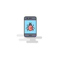 Flat Bug on a smartphone Icon Vector