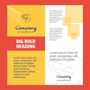 Robotics Company Brochure Title Page Design Company profile annual report presentations leaflet Vector Background