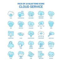 Cloud Service Blue Tone Icon Pack 25 Icon Sets vector