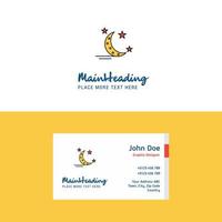 Flat Crescent and stars Logo and Visiting Card Template Busienss Concept Logo Design vector