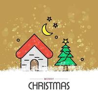 Merry Christmas card with creative design vector