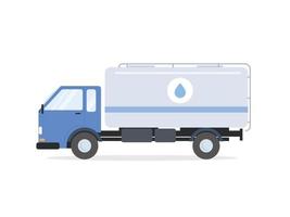 blue truck with a tank for transporting water vector