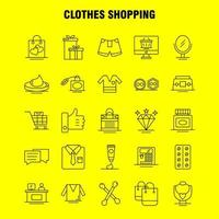 icono de línea de compra de ropa para impresión web y kit de uxui móvil, como camisa, ropa, pliegue, vestido, belleza, cosmética, crema, pictograma, paquete, vector