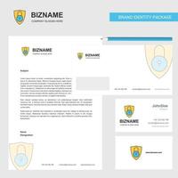 Protected Business Letterhead Envelope and visiting Card Design vector template