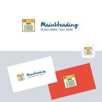 Website vector logotype with business card template Elegant corporate identity Vector