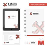 Bones Business Logo Tab App Diary PVC Employee Card and USB Brand Stationary Package Design Vector Template