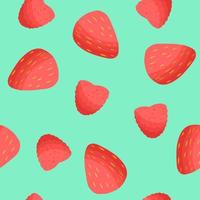 Raspberry seamless pattern vector