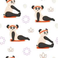 Panda yoga pattern vector