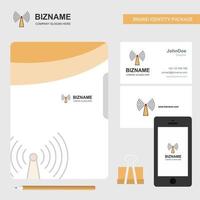 Wifi Business Logo File Cover Visiting Card and Mobile App Design Vector Illustration